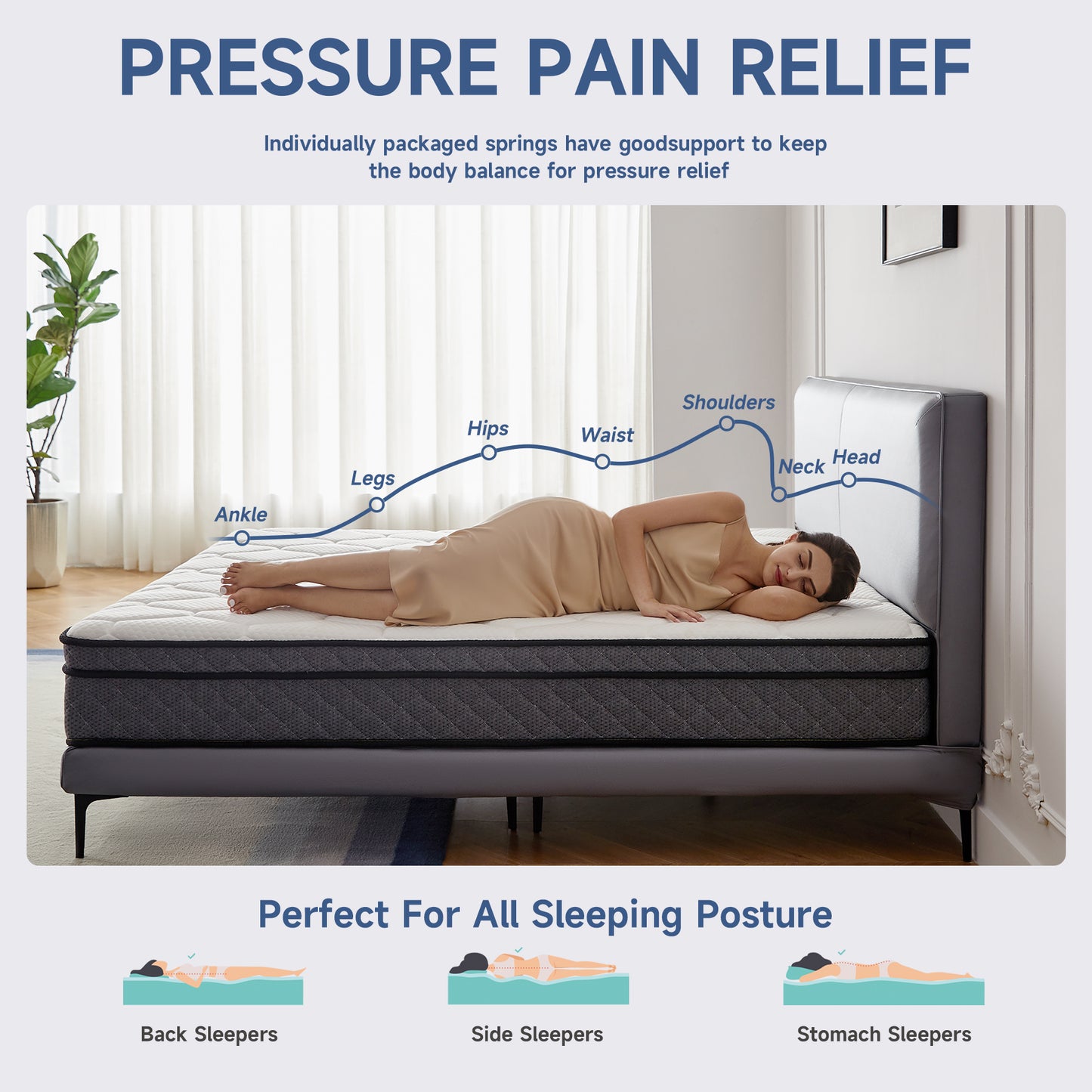 Memory Foam Hybrid Mattress, with Individual Pocket Spring