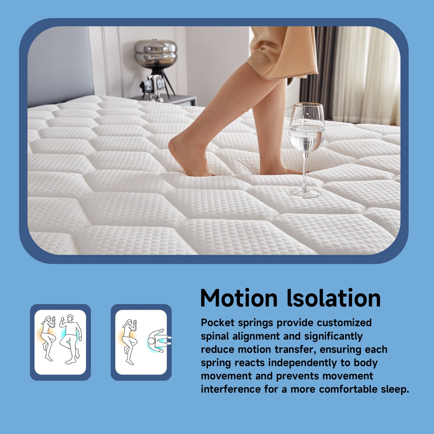Memory Foam Hybrid Mattress, with Individual Pocket Spring