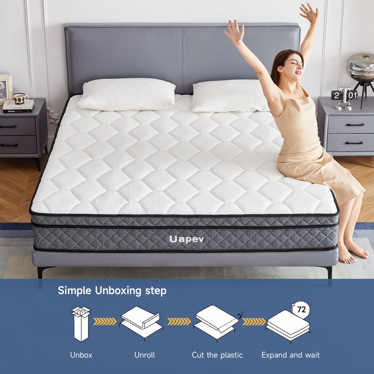 Memory Foam Hybrid Mattress, with Individual Pocket Spring