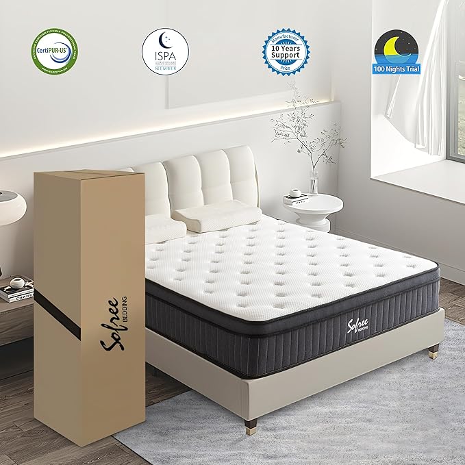 Luxury Series Hybrid Mattress, Mattress in a Box, Pressure Relief